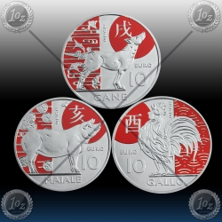 3 x 10 EVRO SAN MARINO 2025 (LUNAR) UNC
